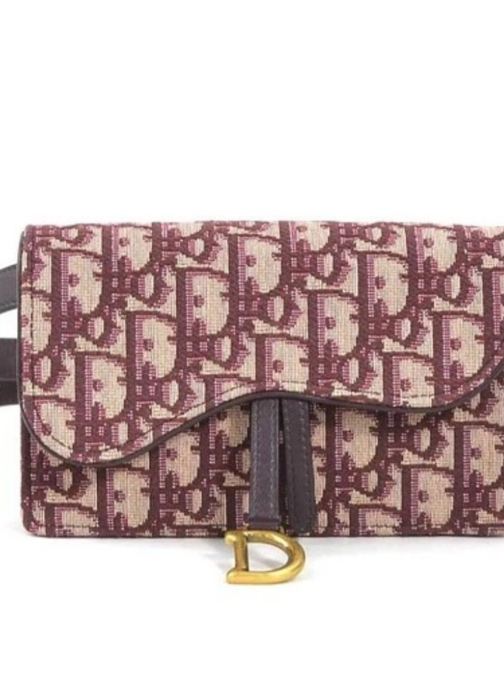 Auth Christian Dior Trotter Waist Bag Belt Bag Bordeaux Canvas/Leather - 90091a